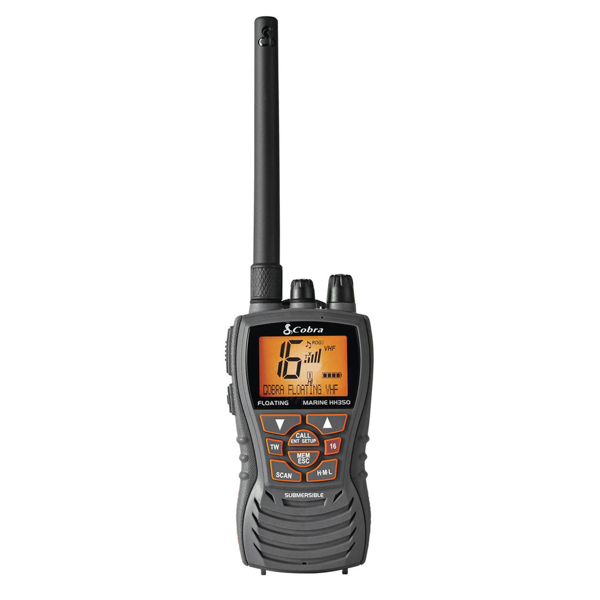 Cobra, MR HH350 FLT HH Float VHF, 6W, Sub, Compact, Range 15 mile, Channel (qty.) 40 Model# MR HH350 FLT